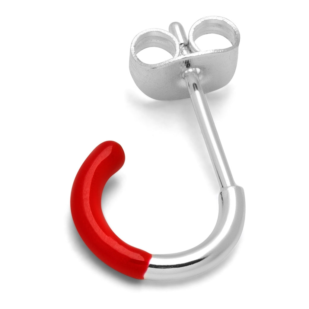 LULU Copenhagen Color Hoop Half Dip boucle d'oreille 1 pièce plaqué argent Hoops Passion Red