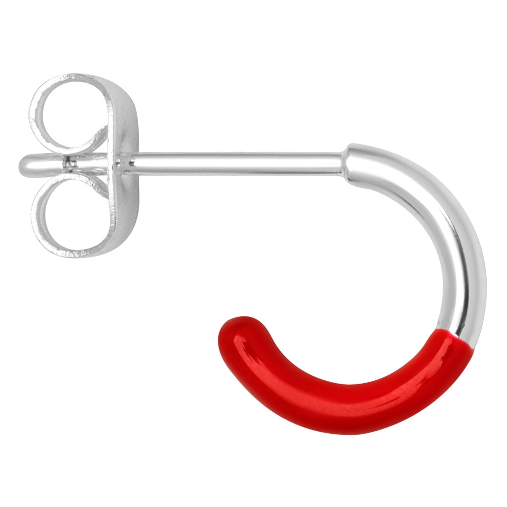 LULU Copenhagen Color Hoop Half Dip boucle d'oreille 1 pièce plaqué argent Hoops Passion Red