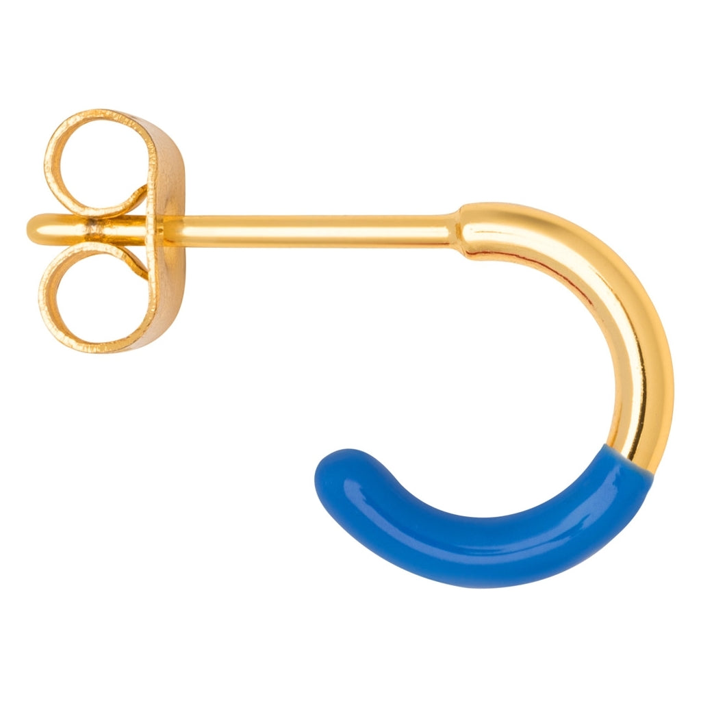 LULU Copenhagen Color Hoop Half Dip boucle d'oreille 1 pièce plaqué or Hoops Blue