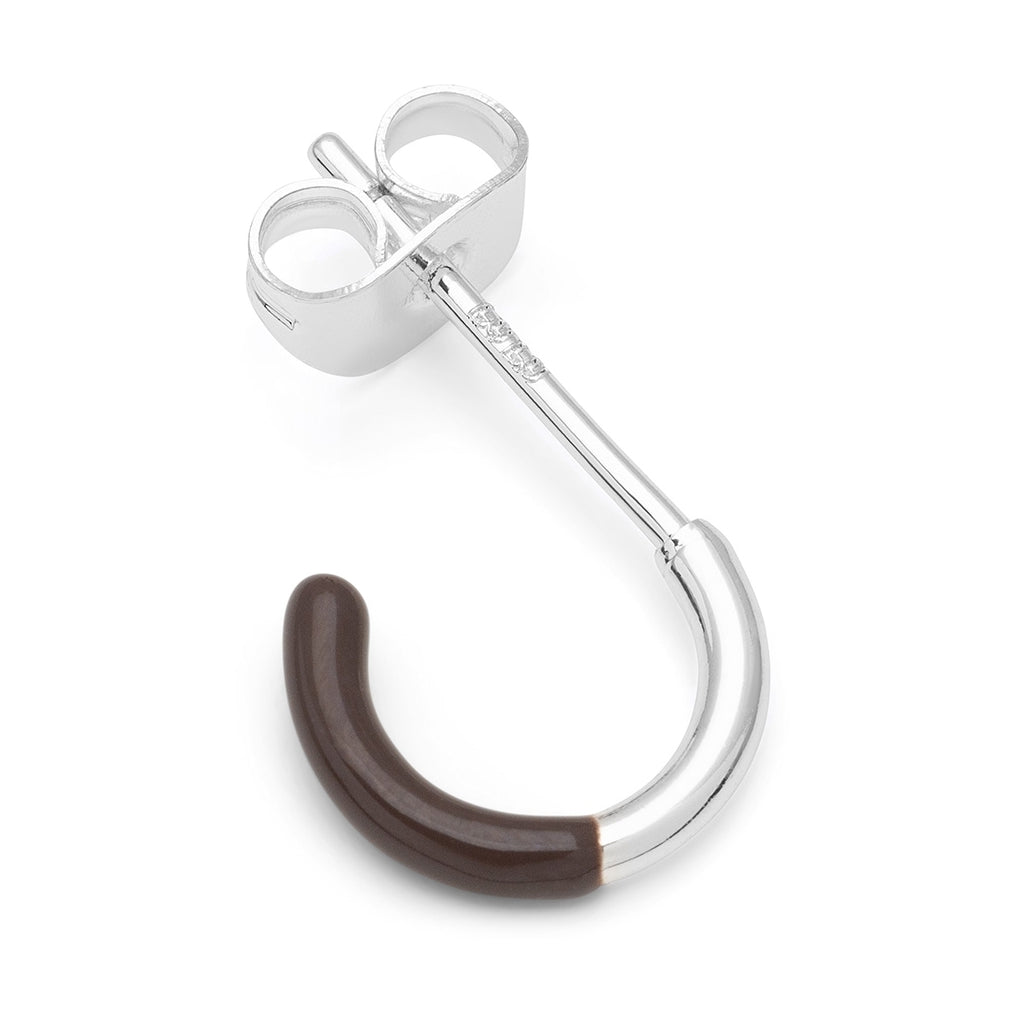 LULU Copenhagen Color Hoop Half Dip boucle d'oreille 1 pièce plaqué argent Hoops Cocoa Powder