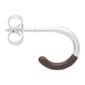 Color Hoop Half Dip boucle d'oreille 1 pièce plaqué argent - Cocoa Powder