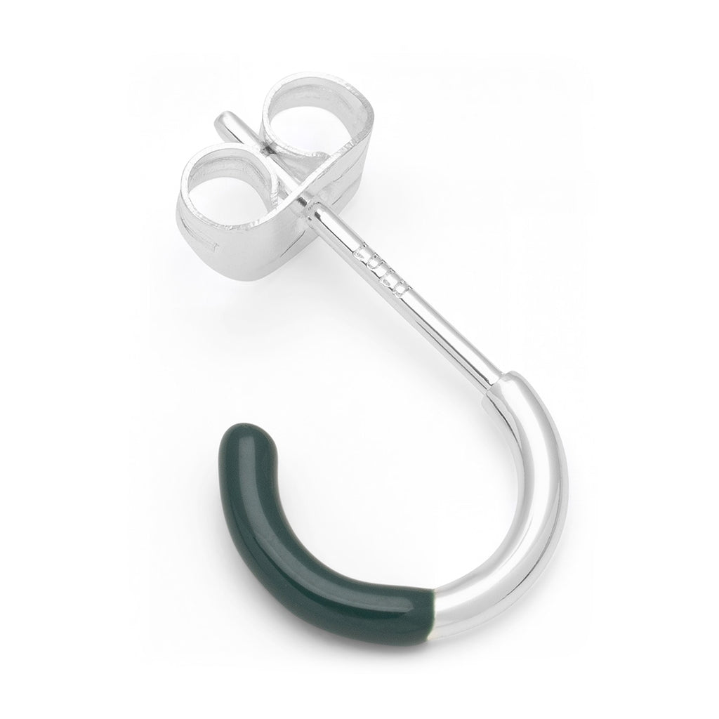 LULU Copenhagen Color Hoop Half Dip boucle d'oreille 1 pièce plaqué argent Hoops North Sea Green