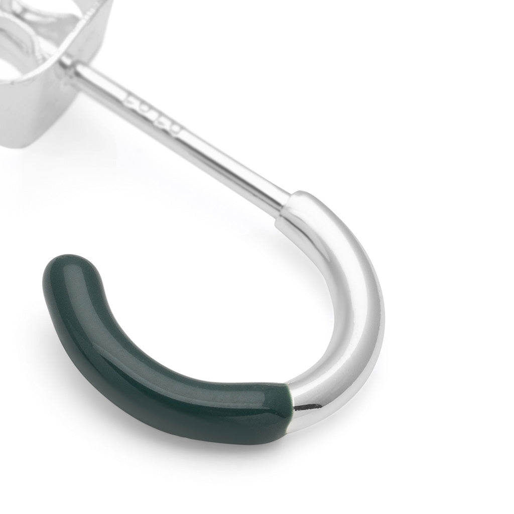 LULU Copenhagen Color Hoop Half Dip boucle d'oreille 1 pièce plaqué argent Hoops North Sea Green