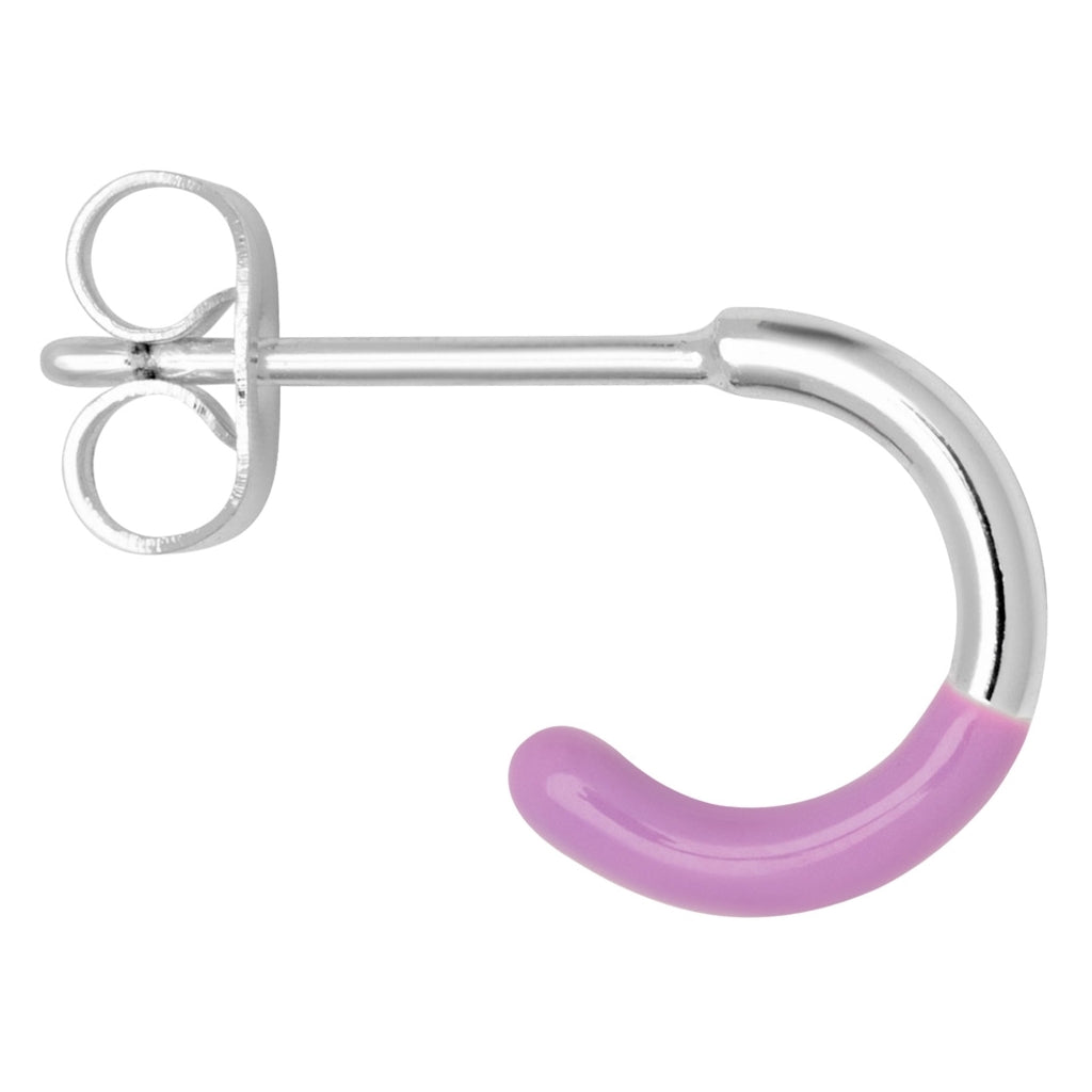 LULU Copenhagen Color Hoop Half Dip boucle d'oreille 1 pièce plaqué argent Hoops Warm Purple