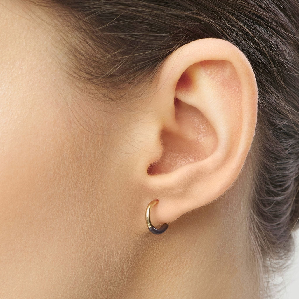 LULU Copenhagen Color Hoop Half Dip boucle d'oreille 1 pièce plaqué or Hoops Cocoa Powder