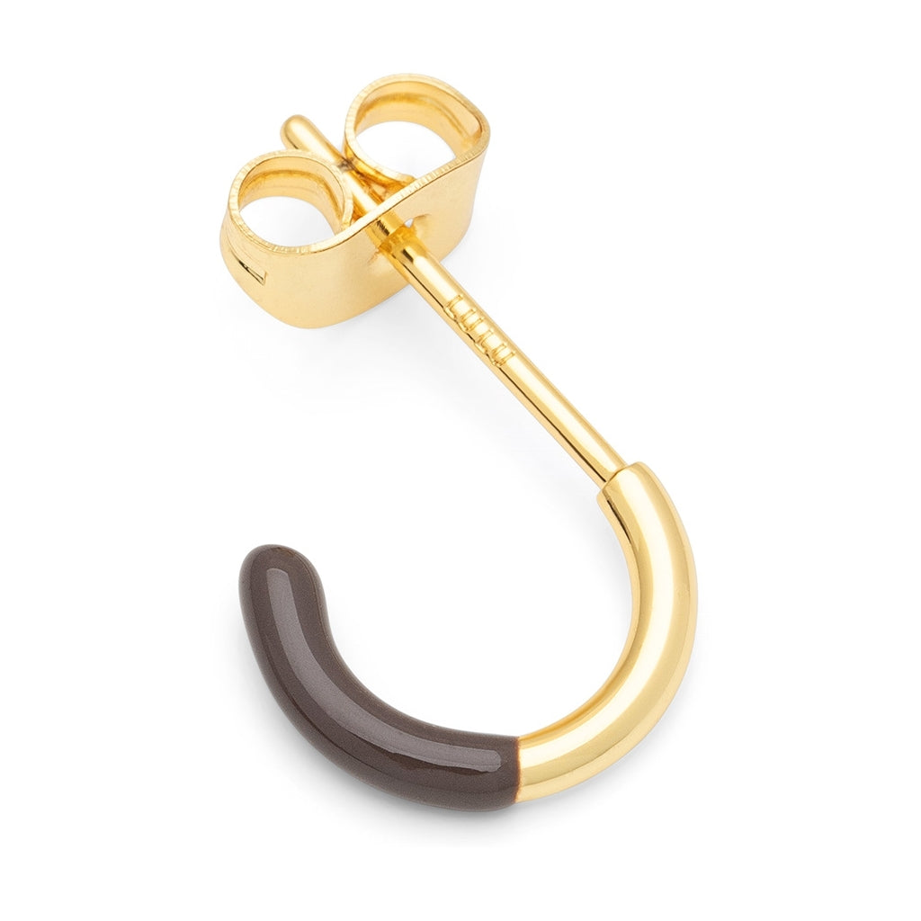 LULU Copenhagen Color Hoop Half Dip boucle d'oreille 1 pièce plaqué or Hoops Cocoa Powder