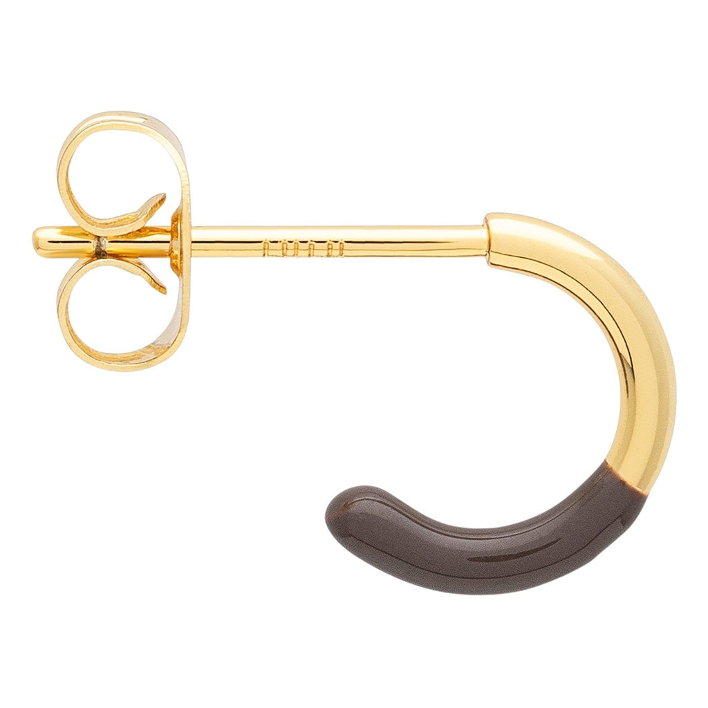 LULU Copenhagen Color Hoop Half Dip boucle d'oreille 1 pièce plaqué or Hoops Cocoa Powder