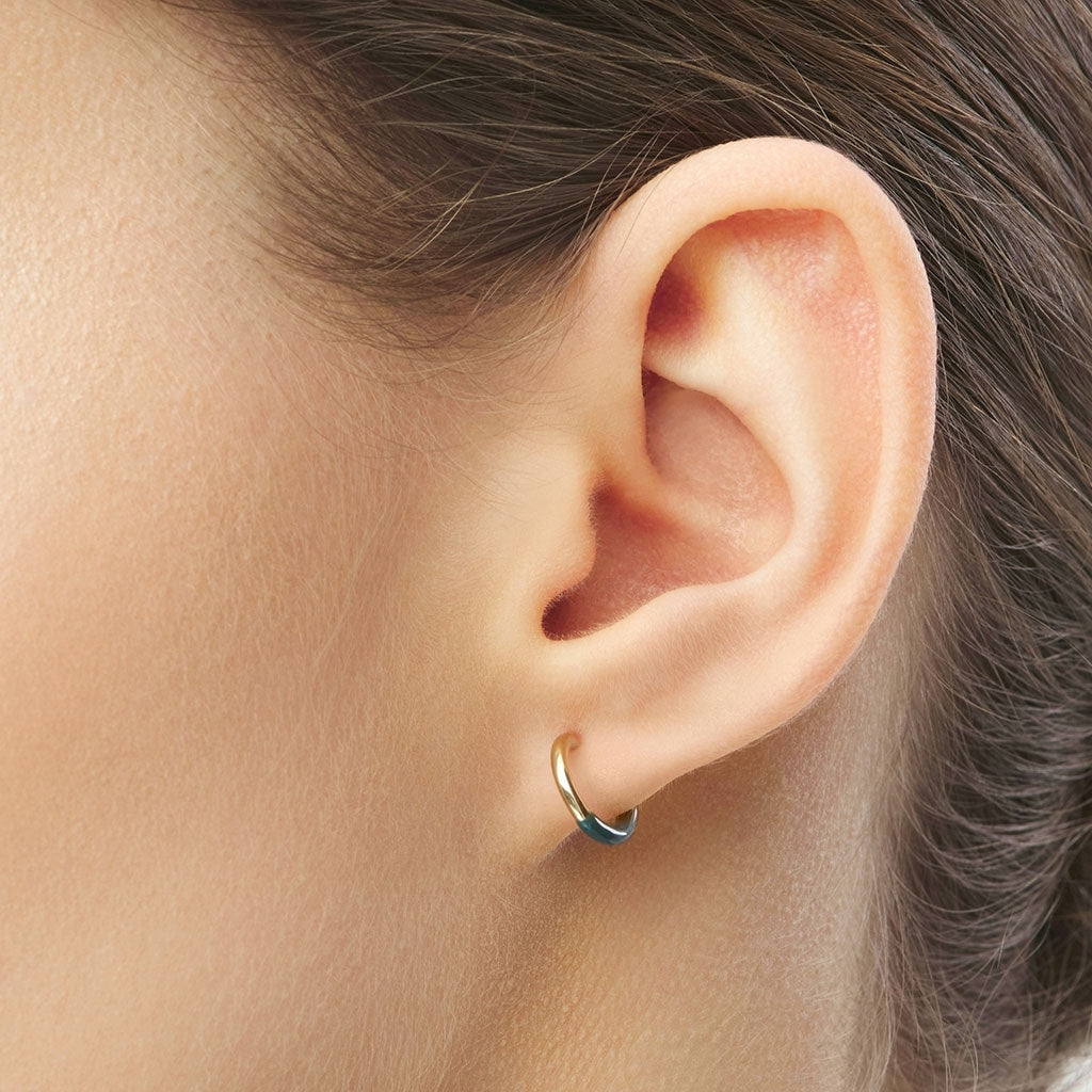 LULU Copenhagen Color Hoop Half Dip boucle d'oreille 1 pièce plaqué or Hoops North Sea Green