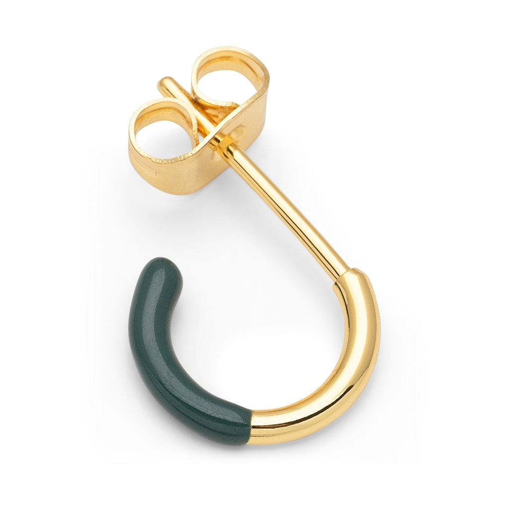 LULU Copenhagen Color Hoop Half Dip boucle d'oreille 1 pièce plaqué or Hoops North Sea Green