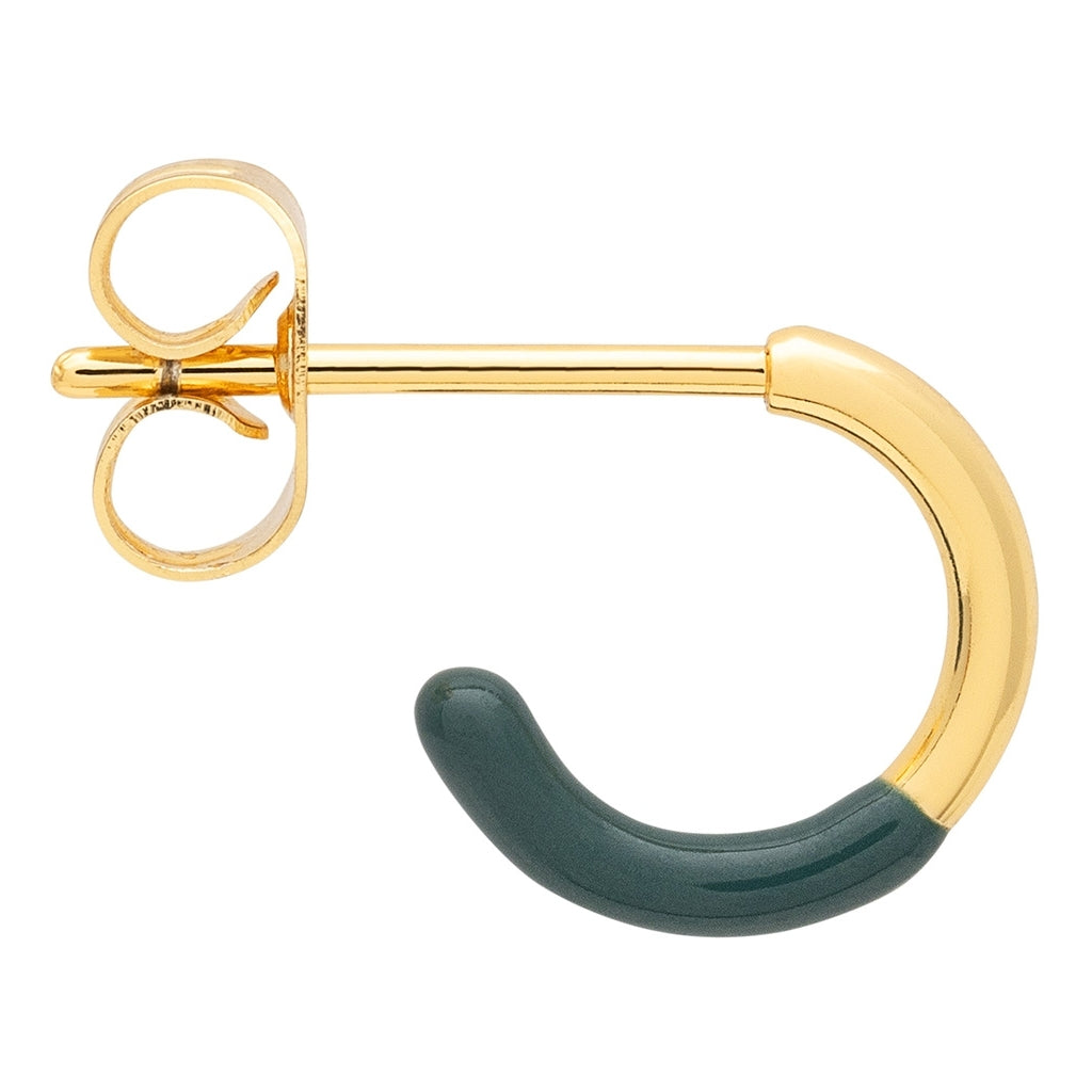 LULU Copenhagen Color Hoop Half Dip boucle d'oreille 1 pièce plaqué or Hoops North Sea Green