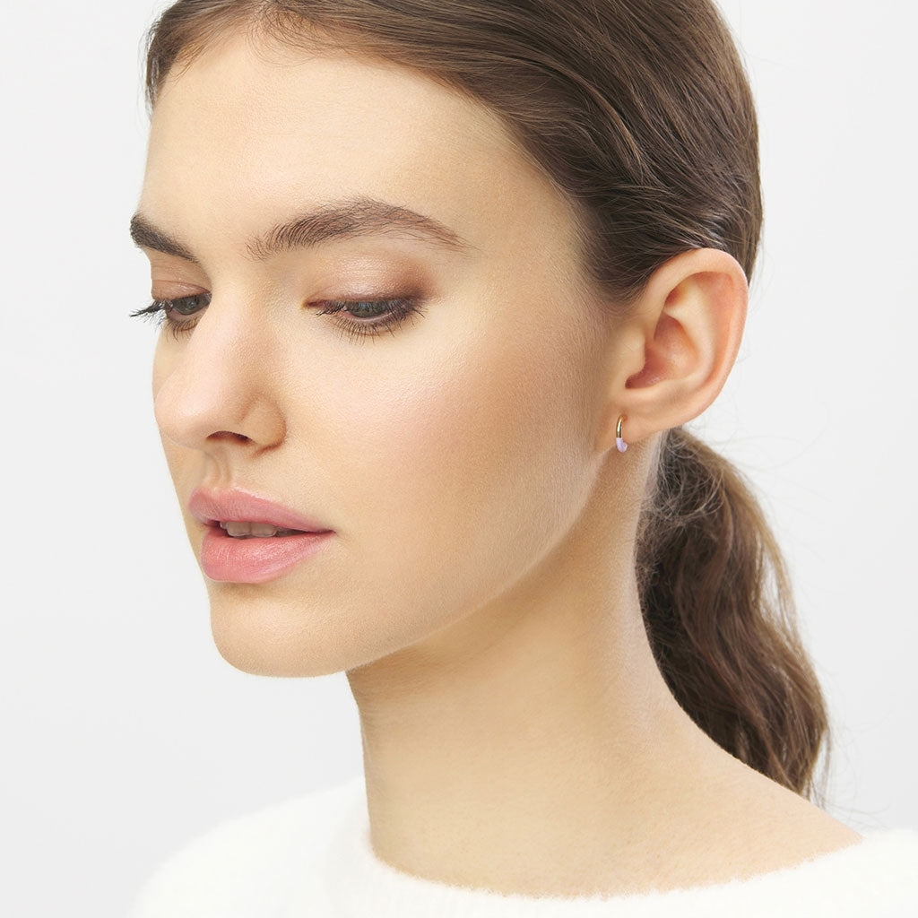 LULU Copenhagen Color Hoop Half Dip boucle d'oreille 1 pièce plaqué or Hoops Purple