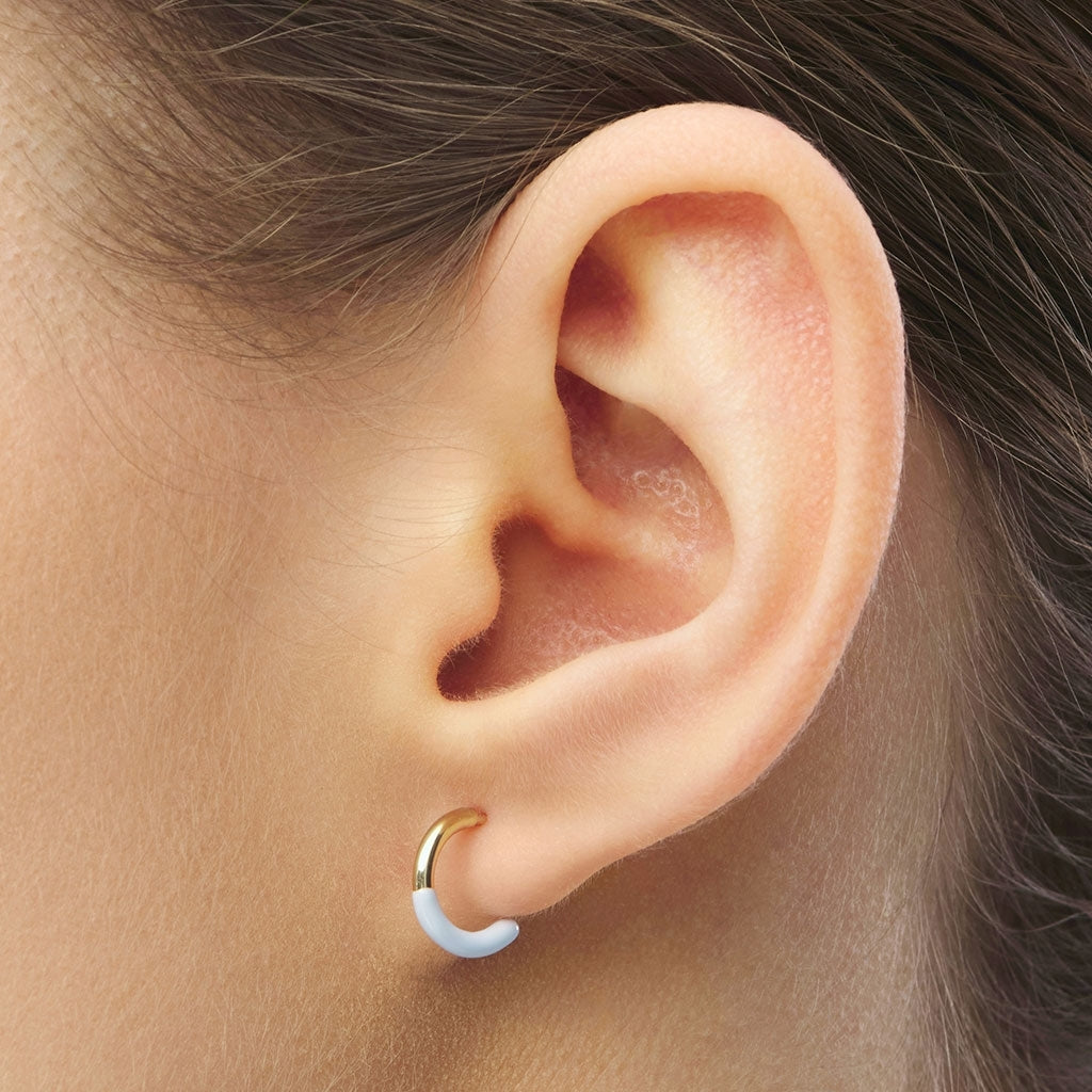 LULU Copenhagen Color Hoop Half Dip boucle d'oreille 1 pièce plaqué or Hoops Skyride Blue