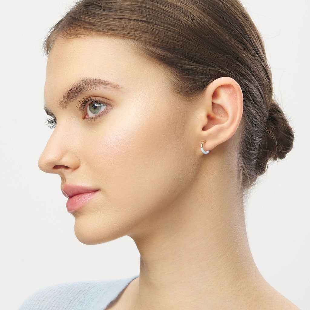 LULU Copenhagen Color Hoop Half Dip boucle d'oreille 1 pièce plaqué or Hoops Skyride Blue