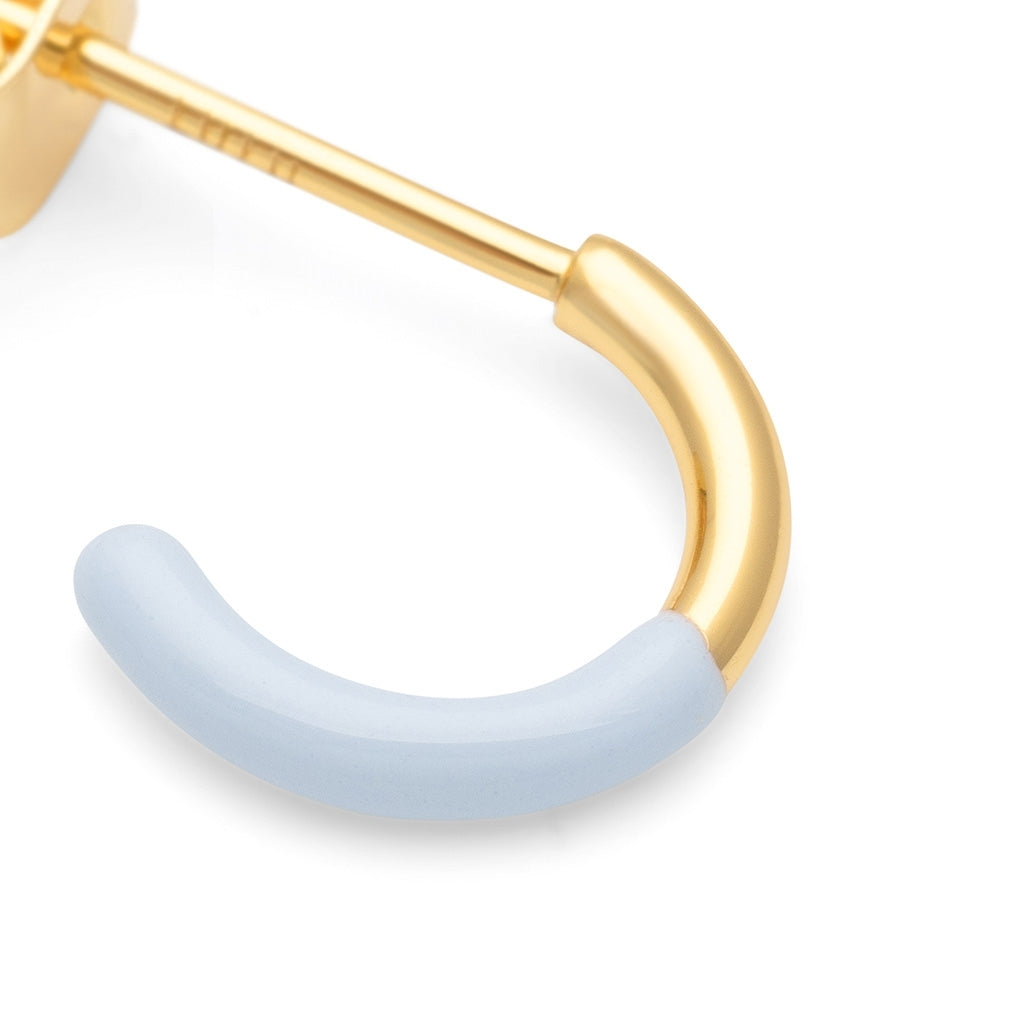 LULU Copenhagen Color Hoop Half Dip boucle d'oreille 1 pièce plaqué or Hoops Skyride Blue