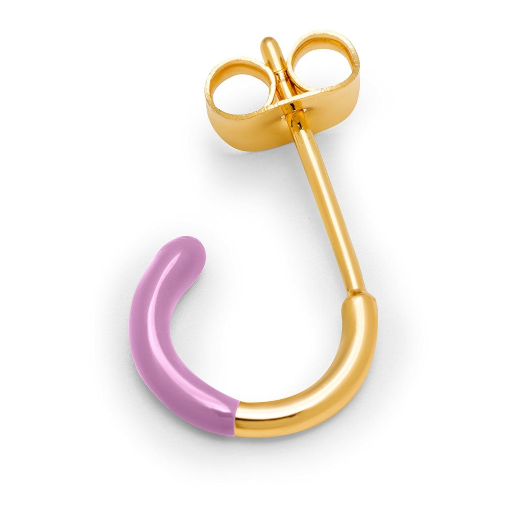LULU Copenhagen Color Hoop Half Dip boucle d'oreille 1 pièce plaqué or Hoops Warm Purple