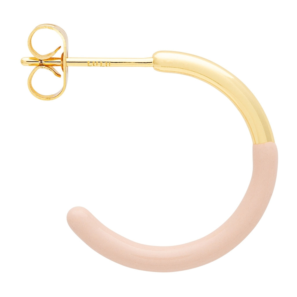 LULU Copenhagen Color Hoop half Dip Medium paires - Laiton plaqué or Hoops Dusty Peach