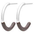 Color Hoop half Dip Medium paires - Plaqué argent - Cocoa Powder