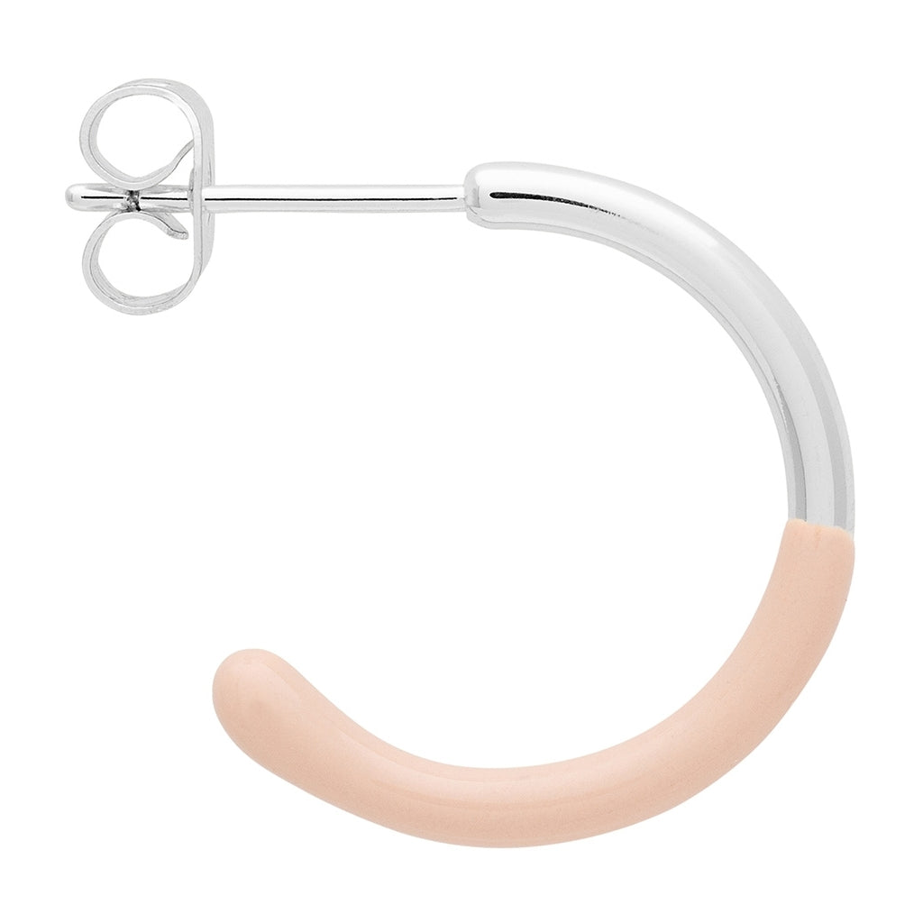 LULU Copenhagen Color Hoop half Dip Medium paires - Plaqué argent Hoops Dusty Peach