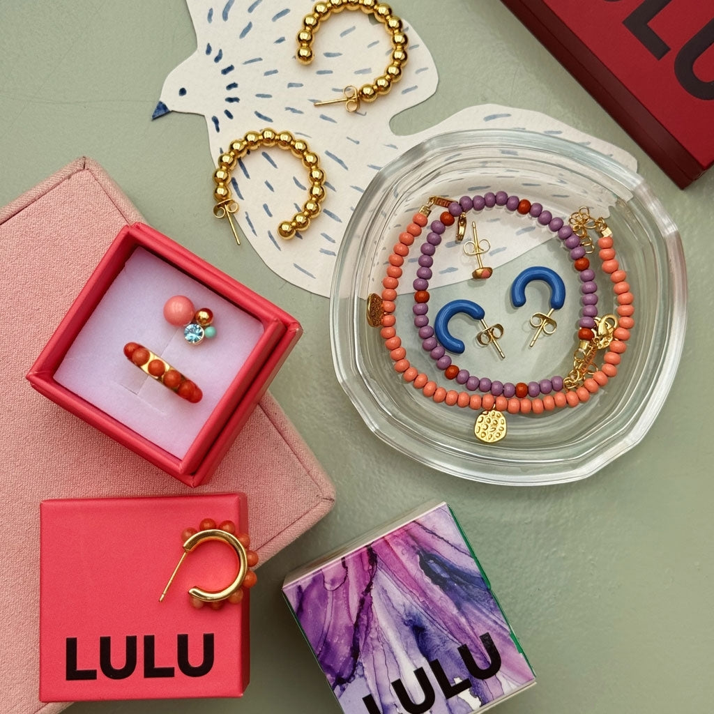 LULU Copenhagen Color Hoops Chunky Paire Hoops Blue
