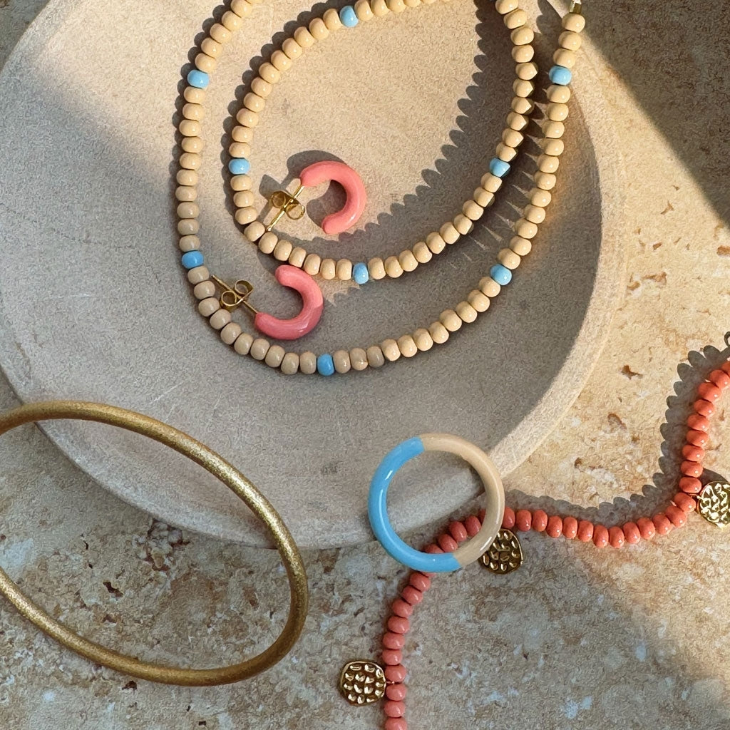 LULU Copenhagen Color Hoops Chunky Paire Hoops Burnt Coral