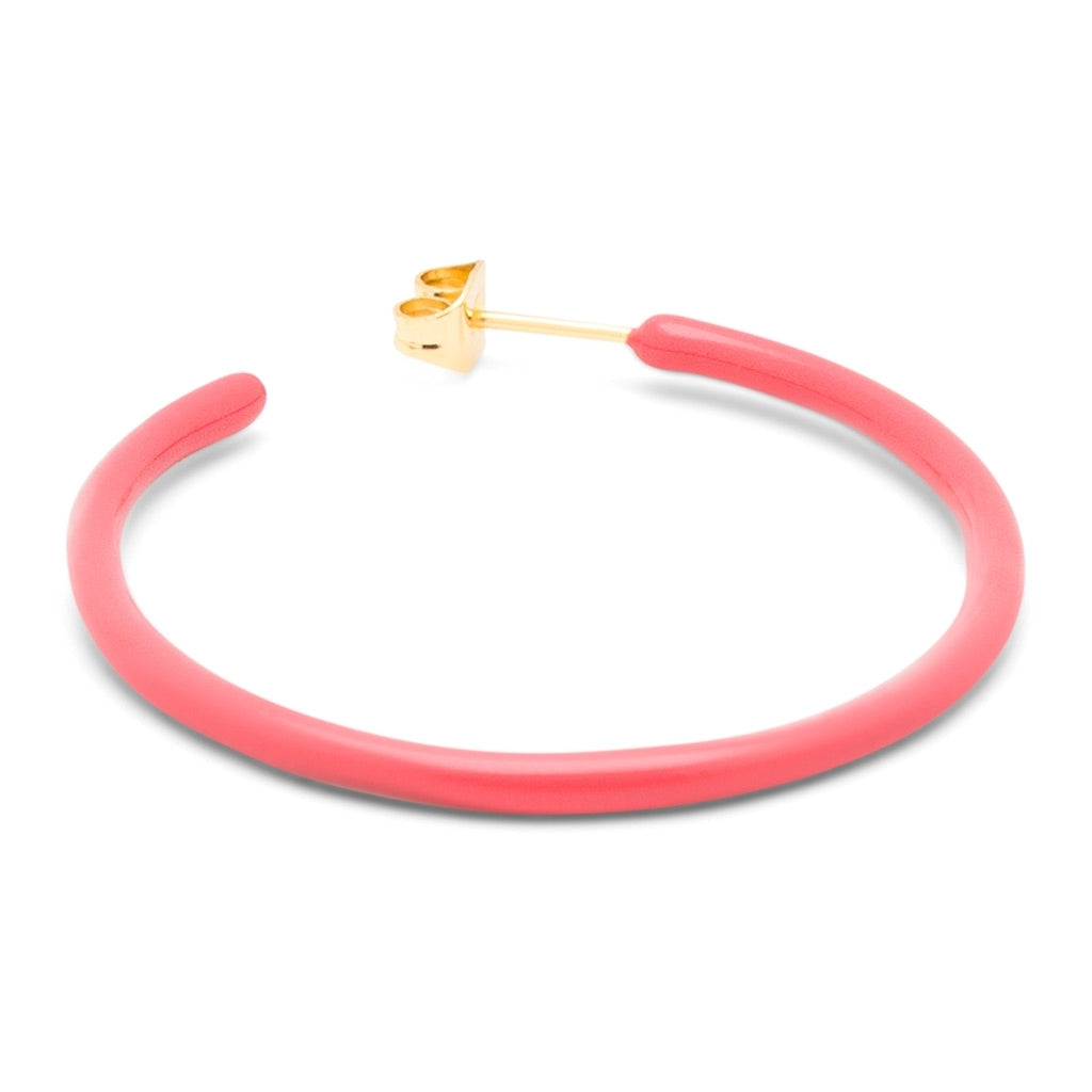 LULU Copenhagen Color Hoops Large Paire Hoops Coral Pink