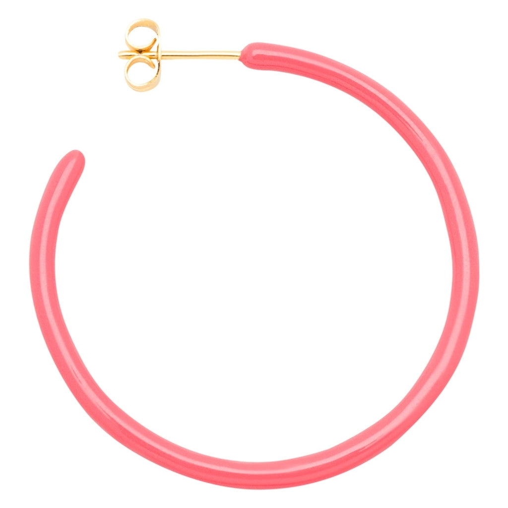 LULU Copenhagen Color Hoops Large Paire Hoops Coral Pink