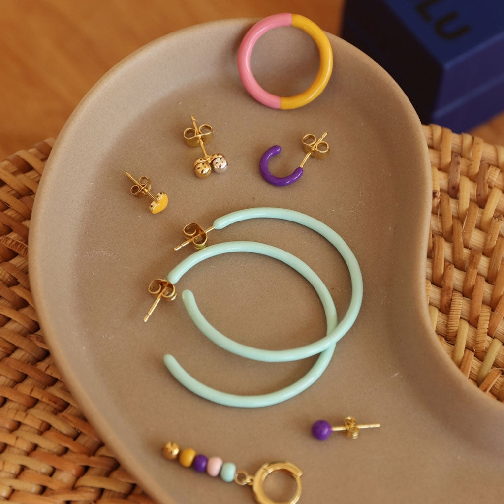 LULU Copenhagen Color Hoops Large Paire Hoops Mint