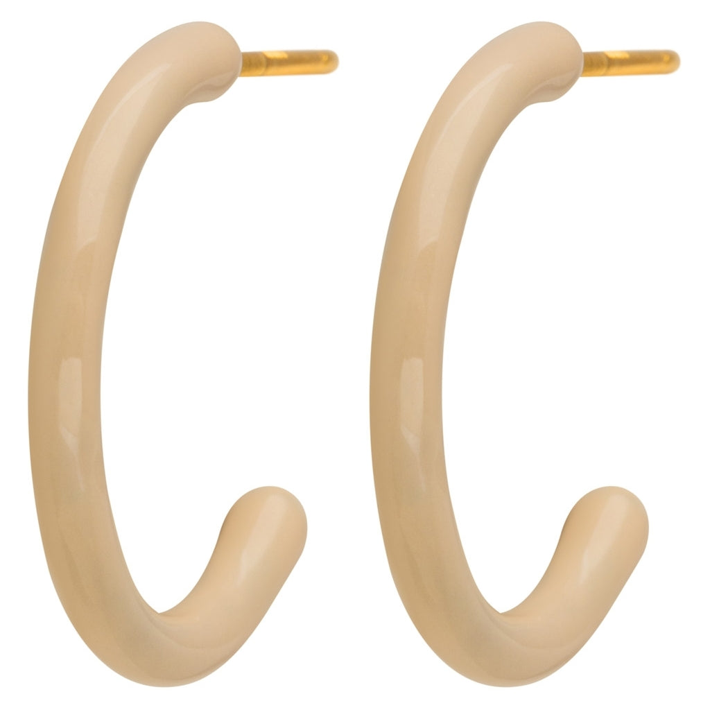 LULU Copenhagen Color Hoops Medium paires Hoops Buttercream