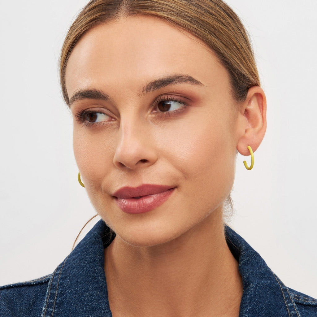 LULU Copenhagen Color Hoops Medium paires Hoops Lime