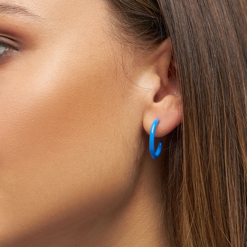 LULU Copenhagen Color Hoops Medium paires Hoops Blue
