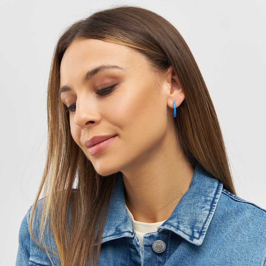 LULU Copenhagen Color Hoops Medium paires Hoops Blue