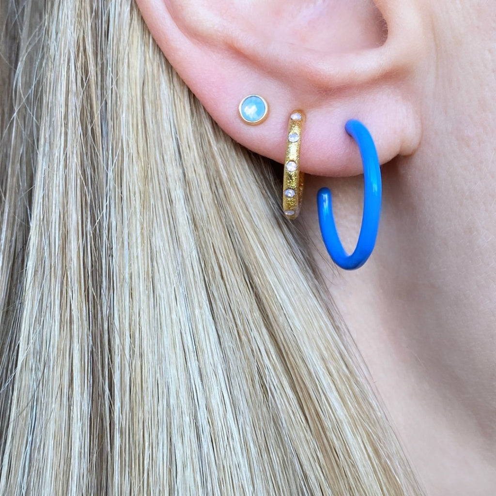 LULU Copenhagen Color Hoops Medium paires Hoops Blue