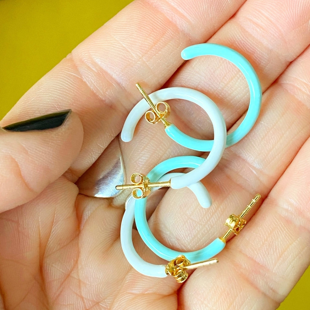 LULU Copenhagen Color Hoops Medium paires Hoops Mint