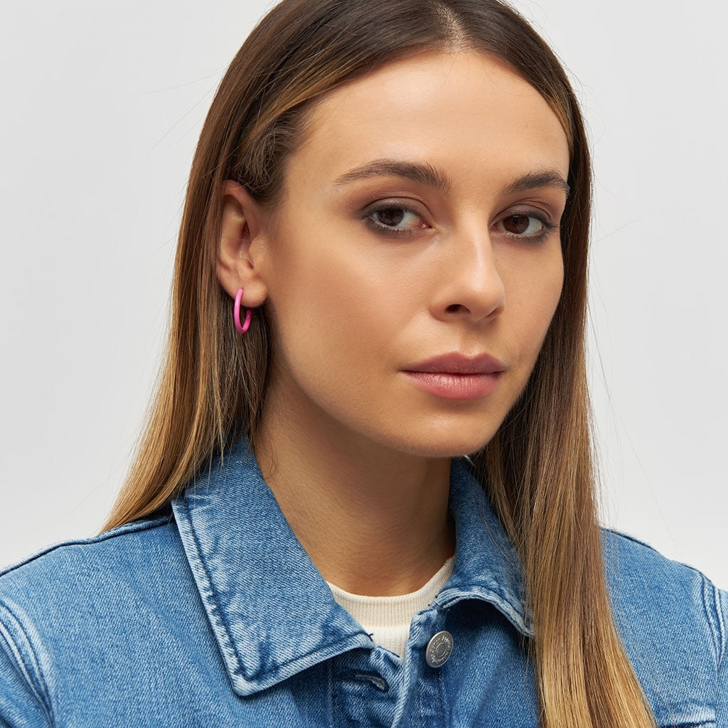 LULU Copenhagen Color Hoops Medium paires Hoops Pink