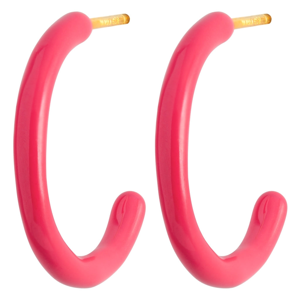 LULU Copenhagen Color Hoops Medium paires Hoops Pink