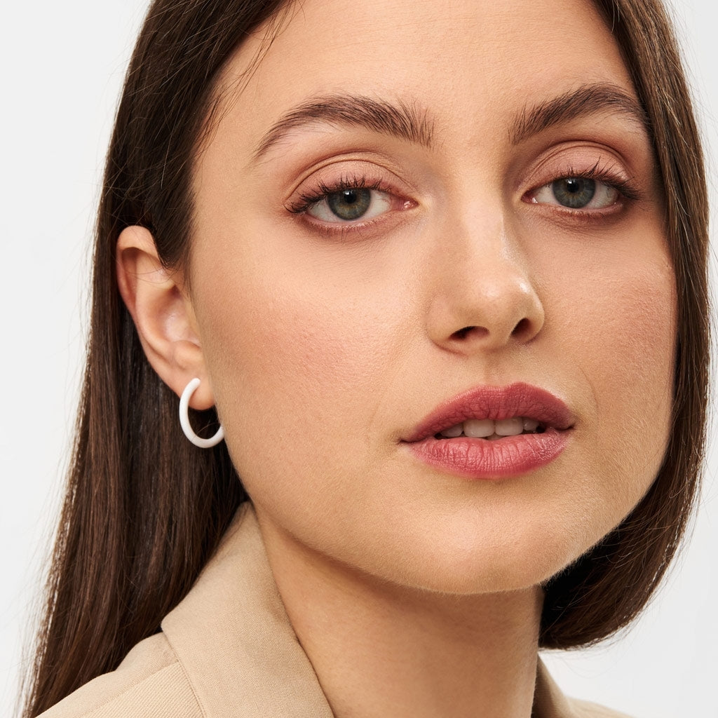 LULU Copenhagen Color Hoops Medium paires Hoops White