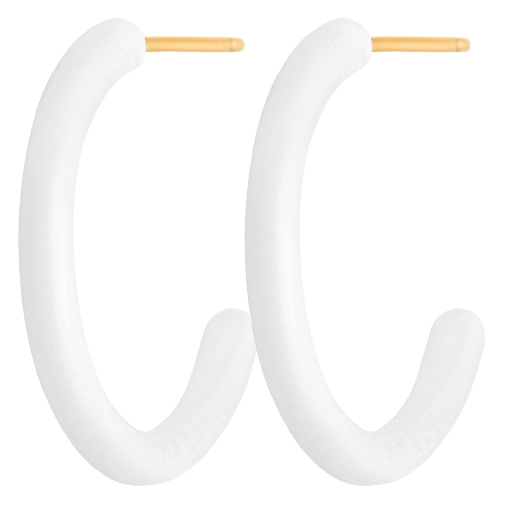 LULU Copenhagen Color Hoops Medium paires Hoops White