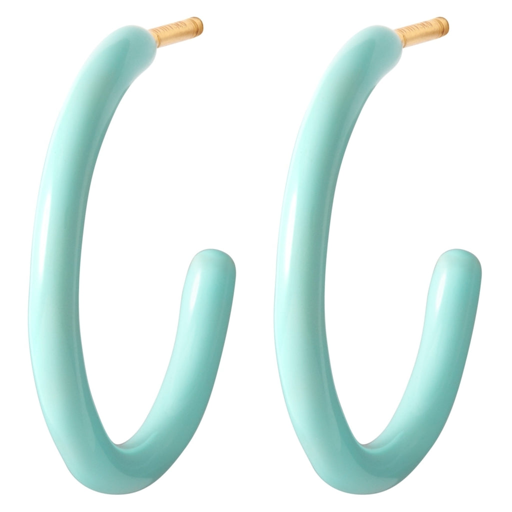 LULU Copenhagen Color Hoops Medium paires Hoops Mint