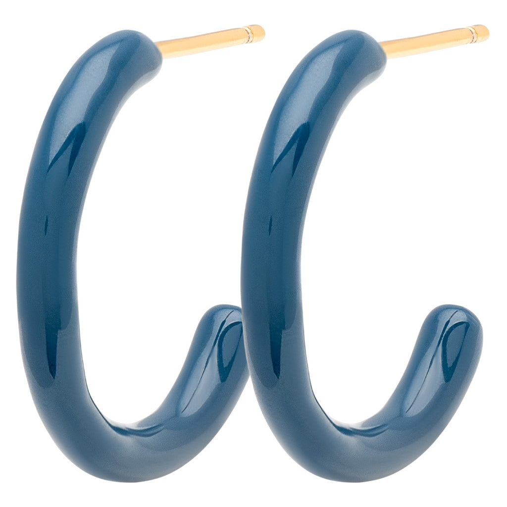 LULU Copenhagen Color Hoops Medium paires Hoops Retro Dark Blue