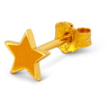 Color Star earring 1 pcs gold plated - Marigold