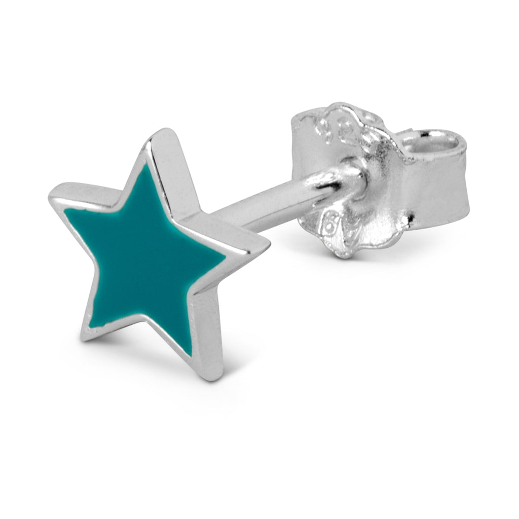 LULU Copenhagen Color Star earring 1 pcs silver Ear stud, 1 pcs Petrol