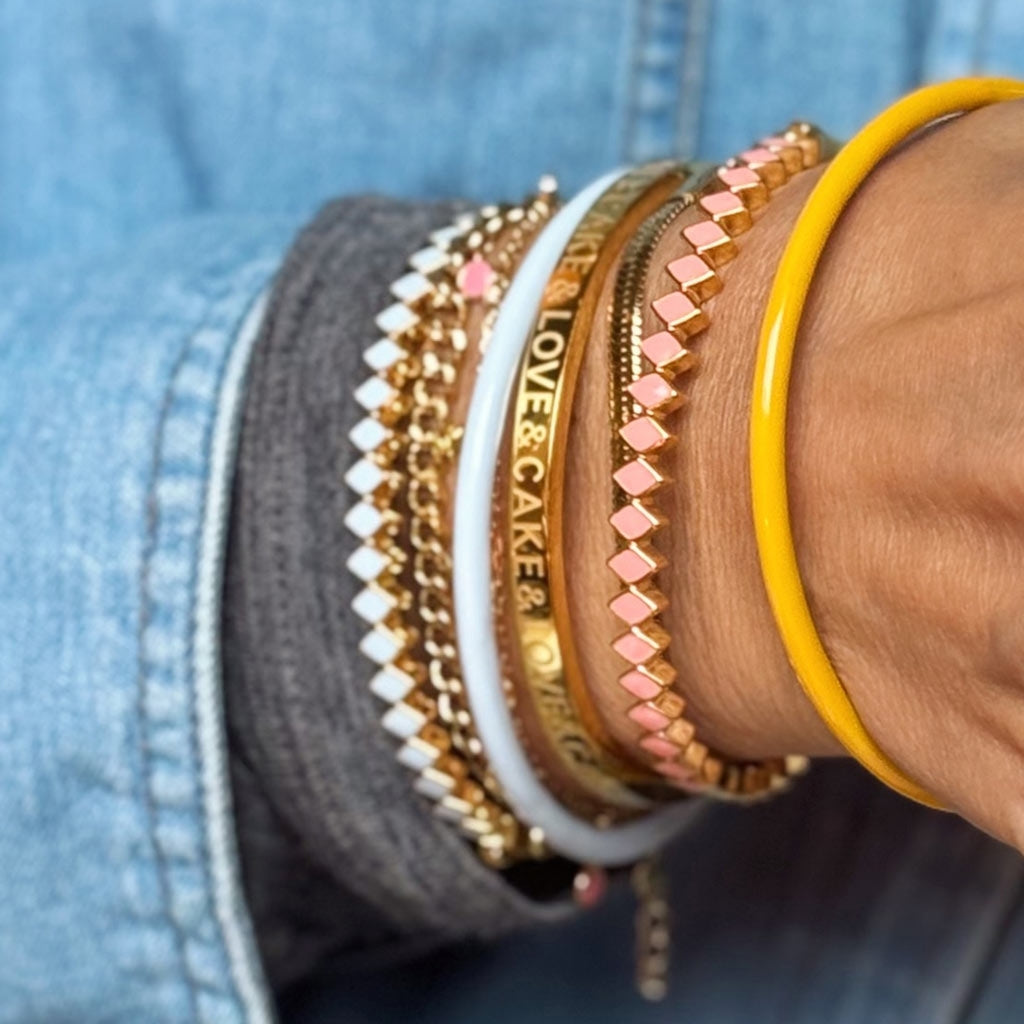 LULU Copenhagen Confetti Bangle - Plaque or Bracelets Burnt Coral