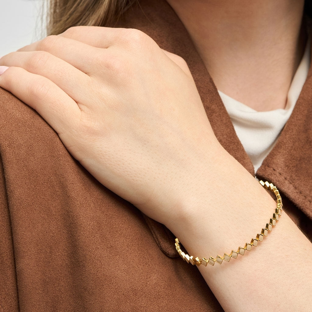 LULU Copenhagen Confetti Bangle - Plaque or Bracelets Buttercream