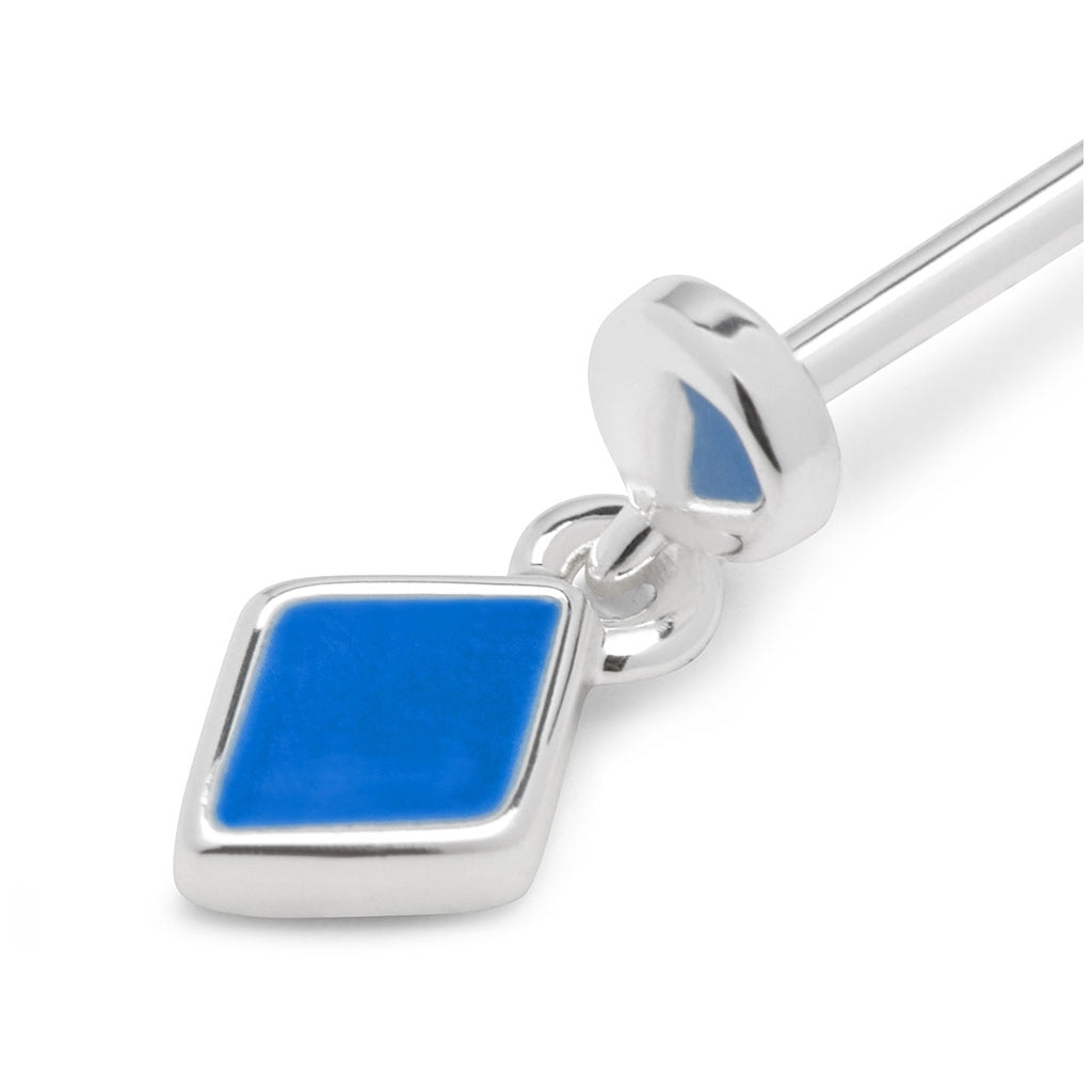 LULU Copenhagen Confetti Dangling boucle d'oreille 1 pièce plaqué argent Ear stud, 1 pcs Blue