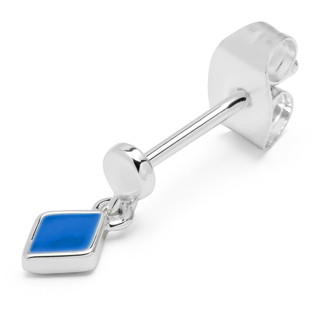 LULU Copenhagen Confetti Dangling boucle d'oreille 1 pièce plaqué argent Ear stud, 1 pcs Blue