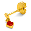 Confetti Dangling boucle d'oreille 1 pièce plaqué or - Passion Red