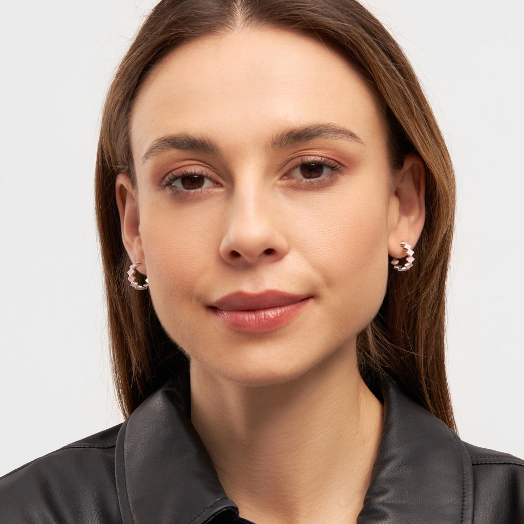 LULU Copenhagen Confetti Hoops Pair plaqué argent Hoops Light pink