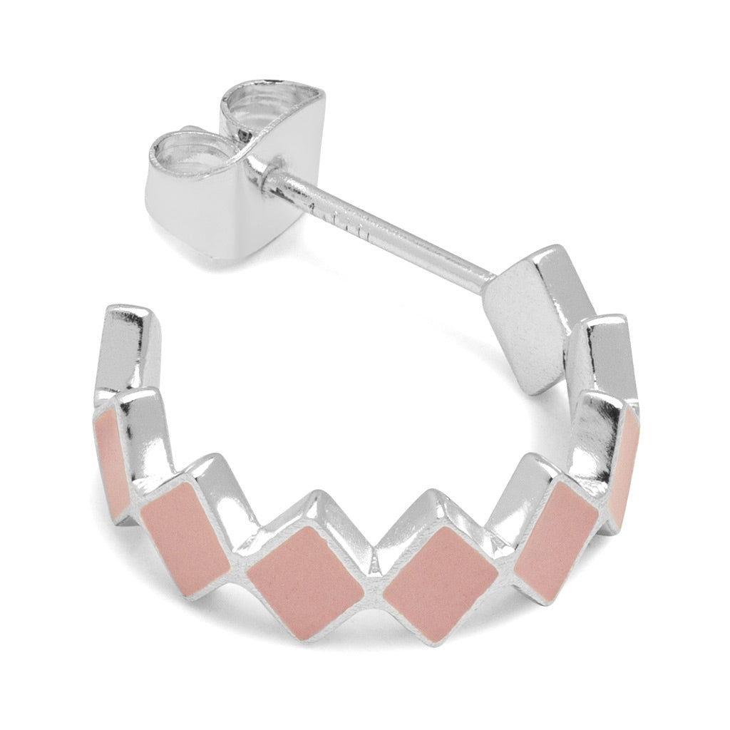 LULU Copenhagen Confetti Hoops Pair plaqué argent Hoops Light pink
