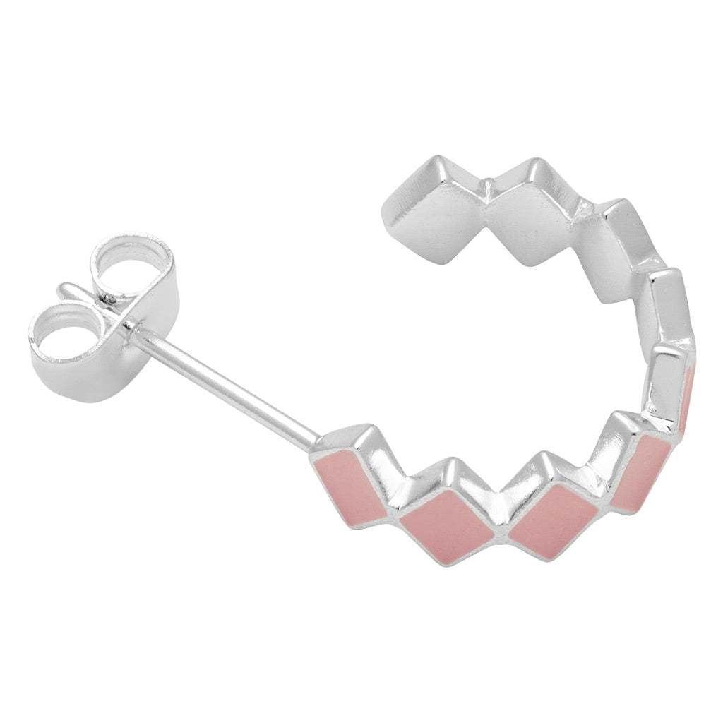 LULU Copenhagen Confetti Hoops Pair plaqué argent Hoops Light pink