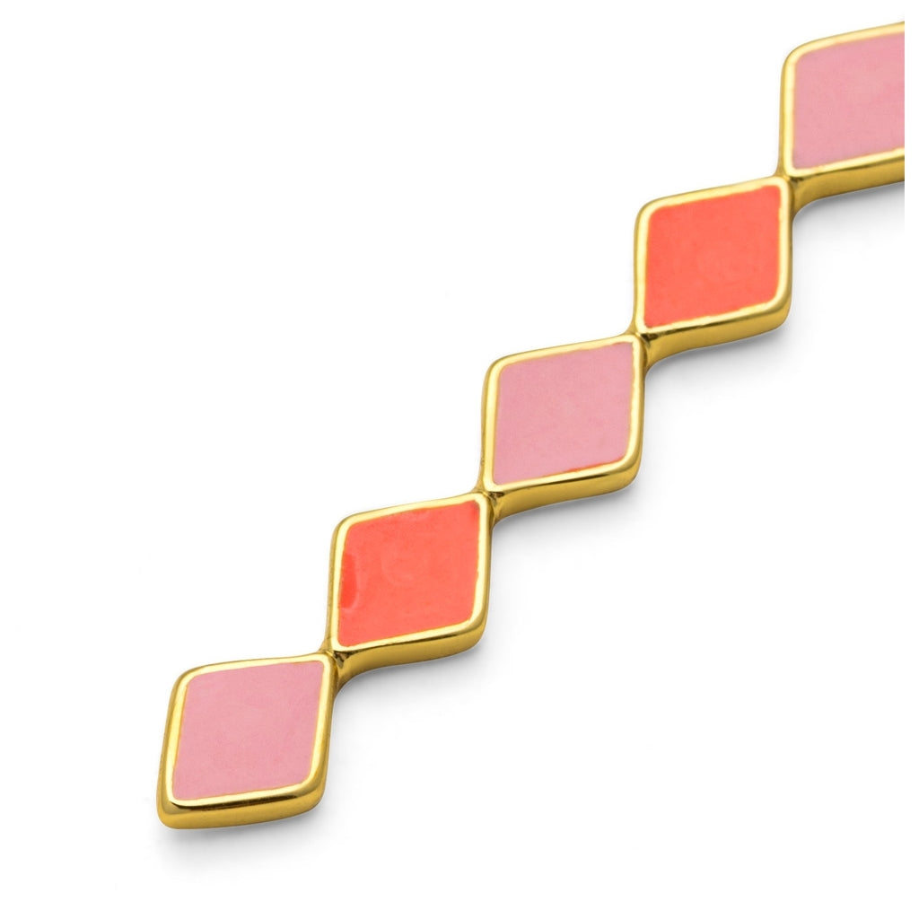 LULU Copenhagen Confetti Long boucle d'oreille 1 pièce plaqué or Ear stud, 1 pcs Orange Coral - Light Pink